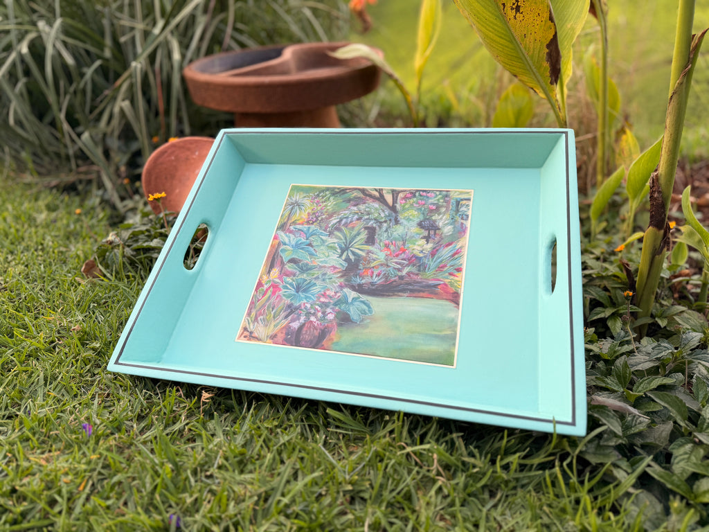 Light Blue Medium Tray Secret Garden