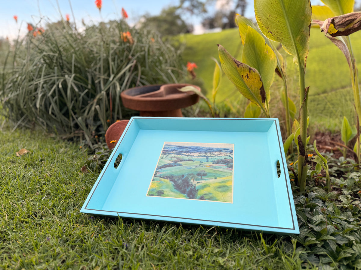 Large Tray Light Blue Mint Tea