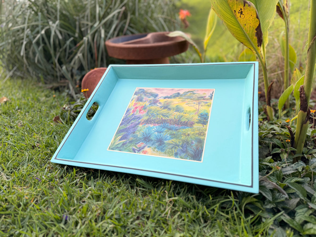 Light Blue Medium Tray Ginger Tea