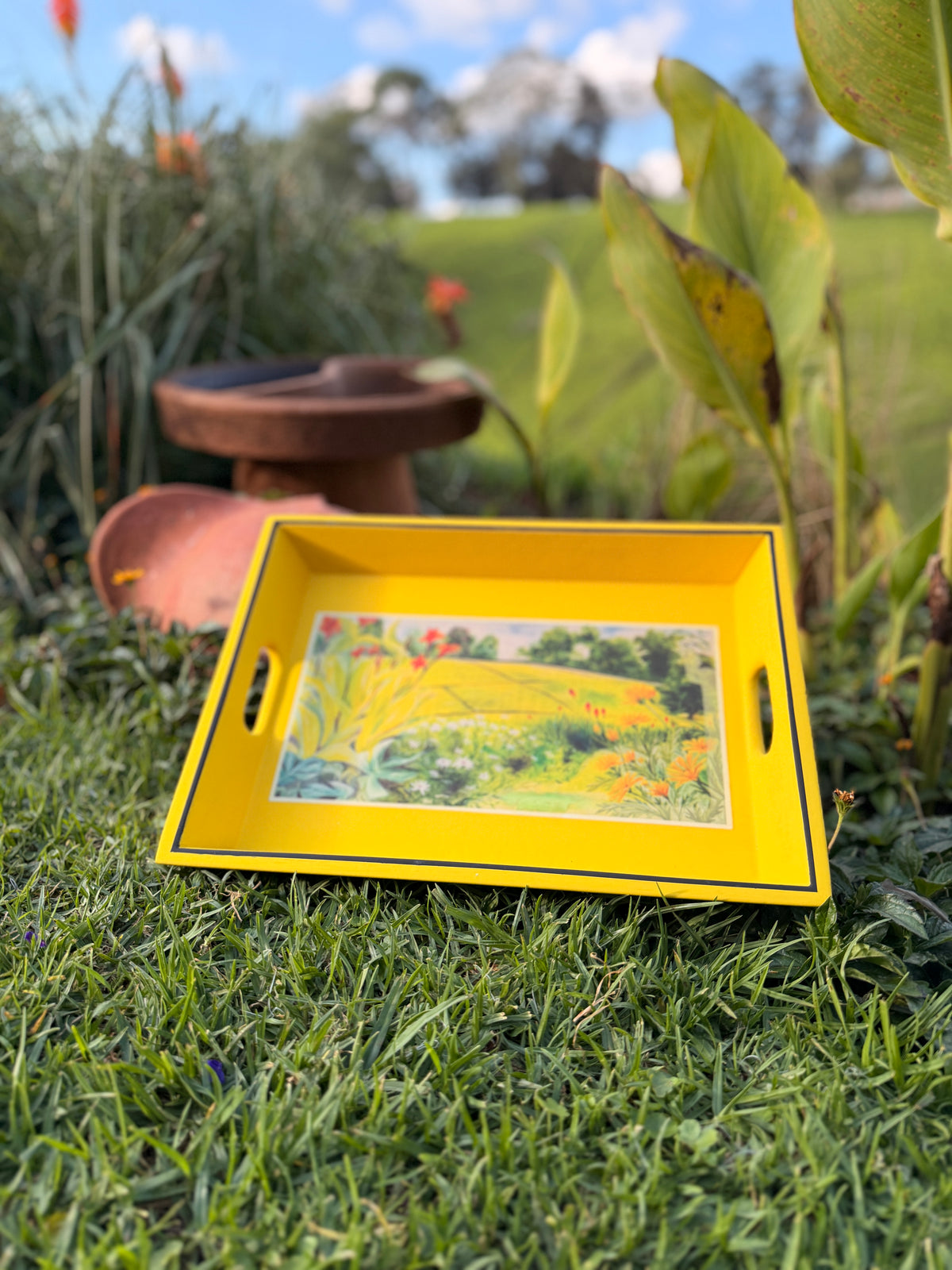 Yellow Lap Tray Lemon Tea