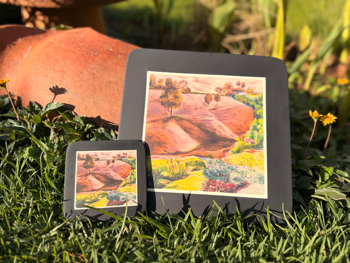 Table Mat and Coasters Rust Set