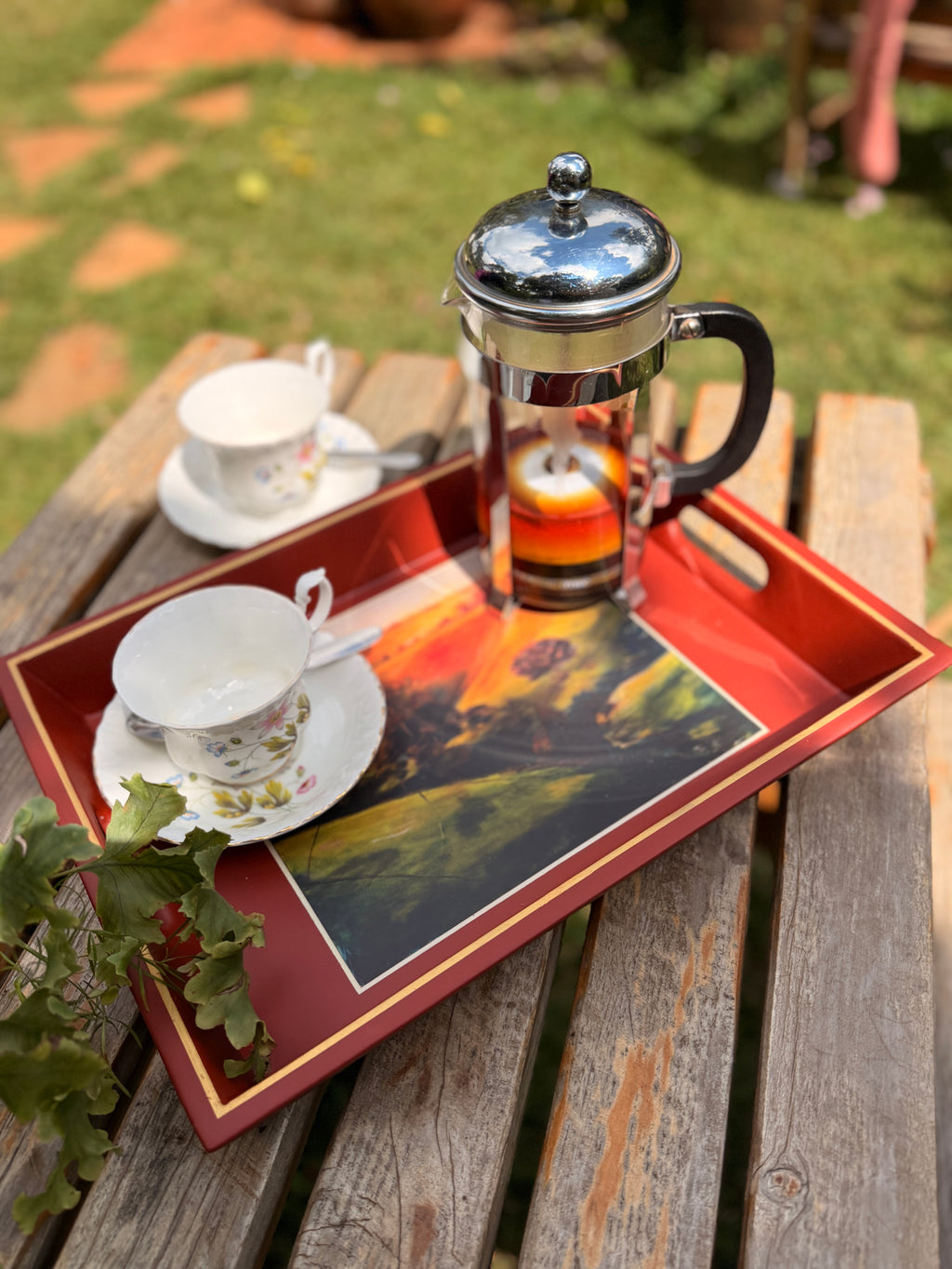 Rust Lap Tray English Breakfast