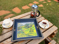 Square Tray Navy Blue Green Tea