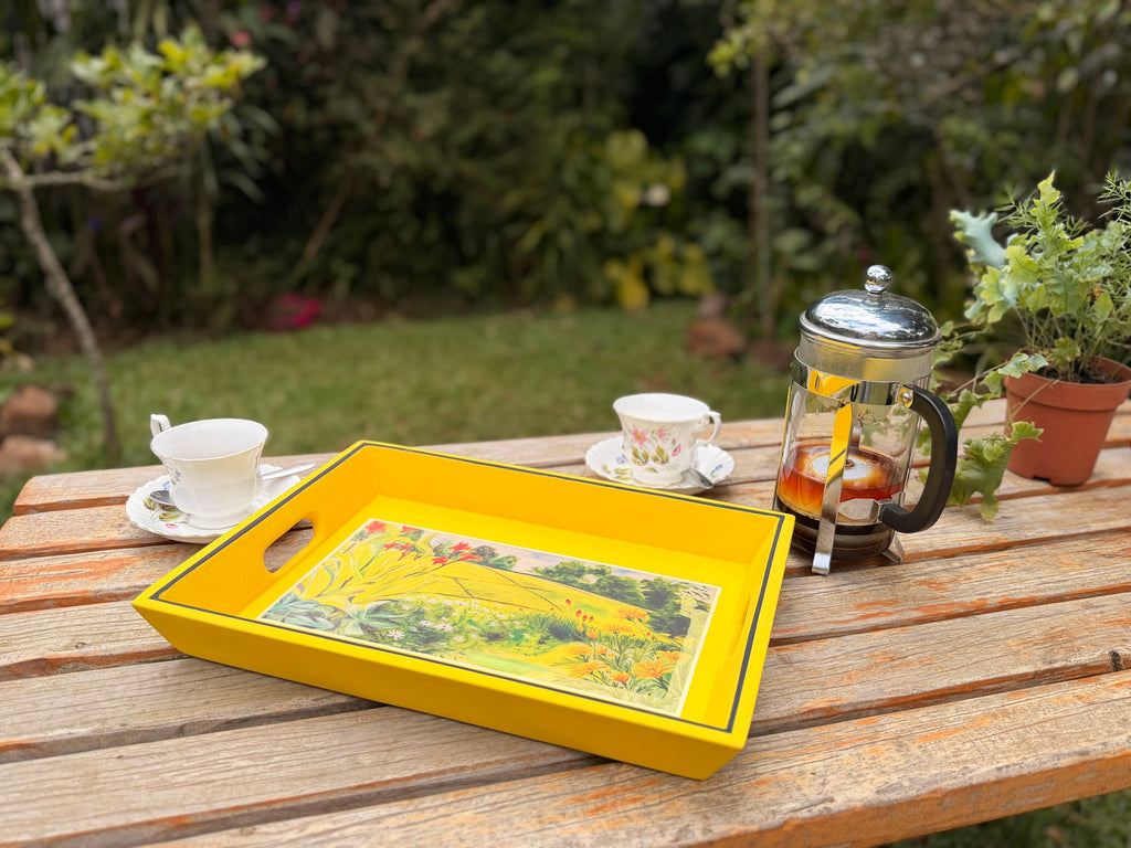 Yellow Lap Tray Lemon Tea