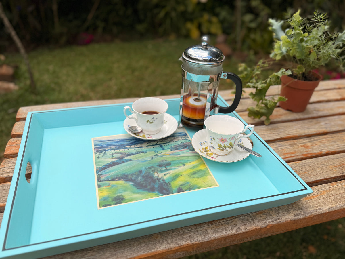 Large Tray Light Blue Mint Tea